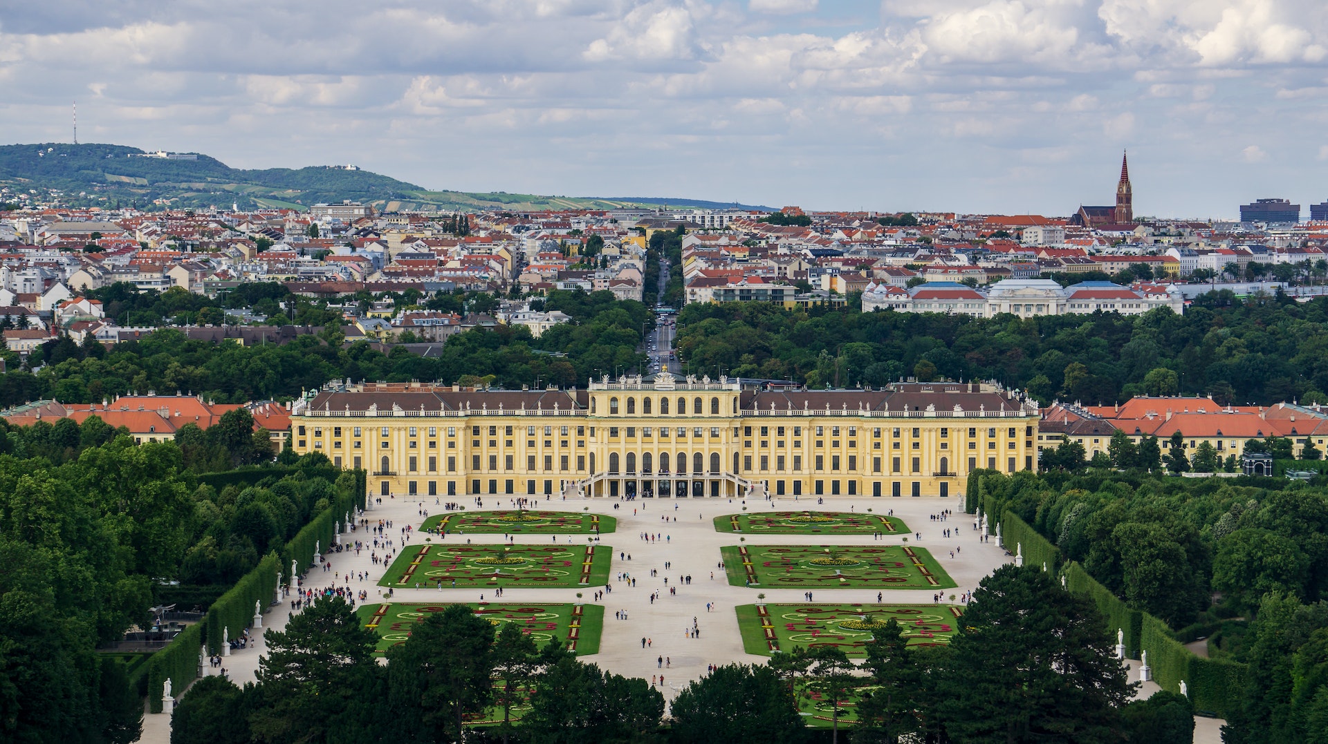 Schönbrunn Palace in Drone Shot
